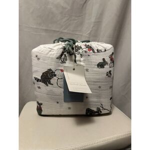 NWT Little Unicorn Cotton Muslin Quilted Throw XL Size 60x72 Snow Day Animals